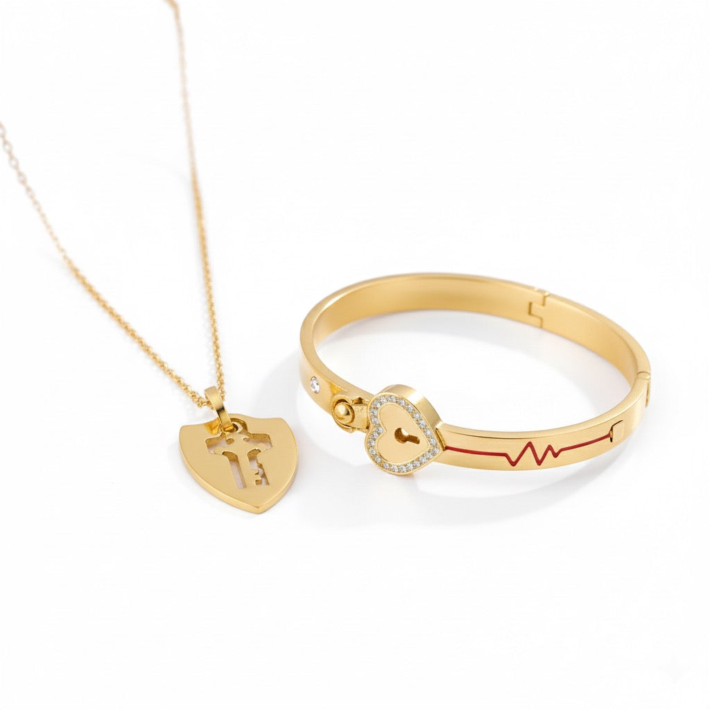 šCouple's bracelets and necklacesā¤ļøUnited in Love - Locking Your Love Forever